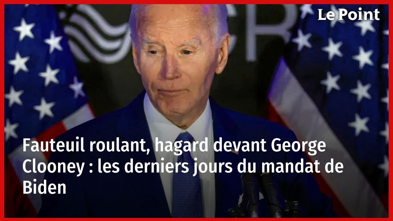 Fauteuil roulant, hagard devant George Clooney : les derniers jours du mandat de Biden
