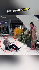 This girl kicked grandma's crutches 😥 #shorts