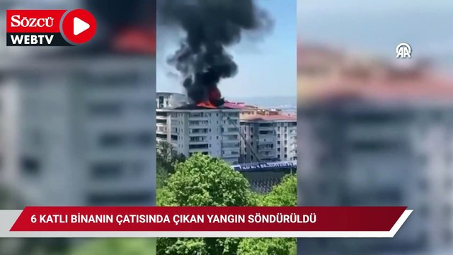 6 katlı binanın çatısında çıkan yangın söndürüldü