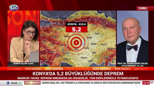 Konya’da 5.2’lik deprem sonrası Prof. Dr. Övgün Ahmet Ercan'dan ilk değerlendirme