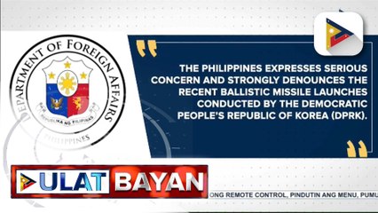 Pilipinas, ikinabahala at kinondena ang panibagong ballistic missile launch ng North Korea