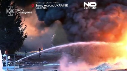 Óriási tűz támadt az ukrajnai Szumi területen egy orosz dróntámadás után