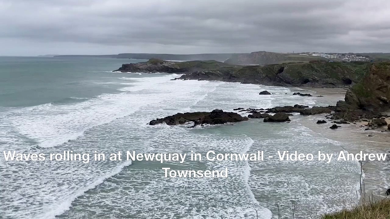 Waves rolling in at Newquay in Cornwall - Video by Andrew Townsend
