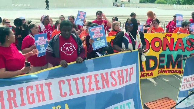 Demonstrators Gather Outside Supreme Court as Justices Consider Birthright Citizenship Arguments