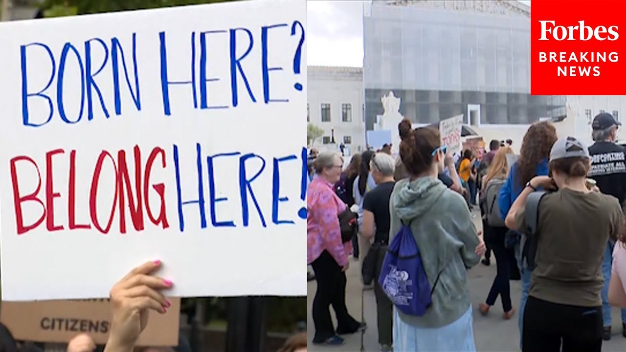 Protesters Gather Outside The Supreme Court Amidst Birthright Citizenship Oral Arguments