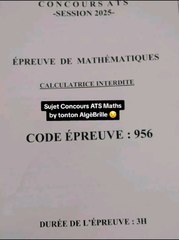 Sujet Concours ATS du 14/05/25.#concoursprepa #ats