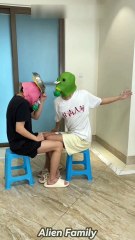 Alien Family😂 Stone Paper Scissor Challenge punishment Part 1 | #Shorts #funny  #comedy  #AlienFamily