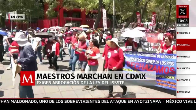 Inicia oficialmente la marcha de maestros en Reforma en contra de la Ley ISSSTE 2007