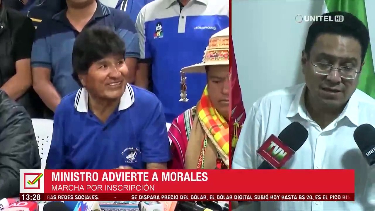 “No creo que Evo se anime a marchar” dice el ministro de Justicia y recuerda que hay una orden de aprehensión