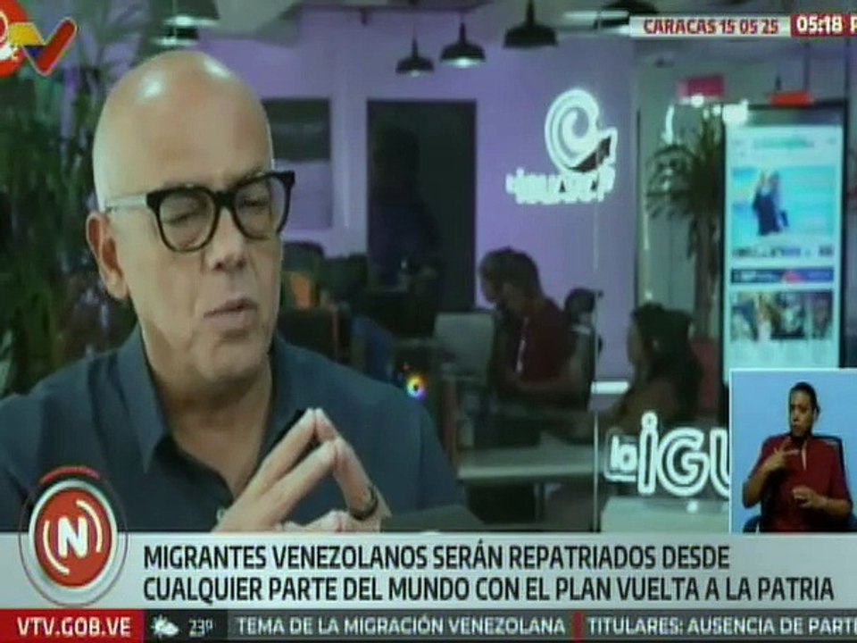 Jorge Rodríguez: Bukele sera juzgado por crímenes de lesa humanidad contra los migrantes venezolanos