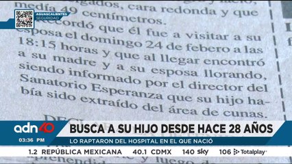 Después de 28 años, la señora Irma sigue buscando a su hijo, pues al nacer se lo robaron
