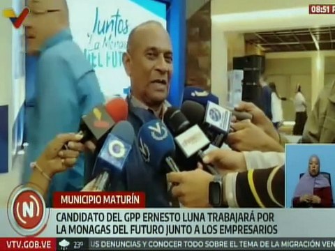 Candidato Ernesto Luna presentó a los empresarios su plan de trabajo para la Monagas del futuro