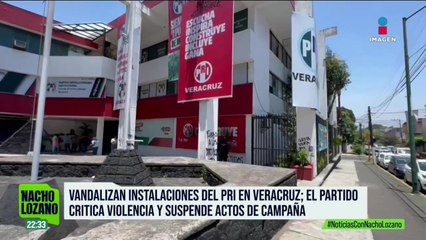 Vandalizan las instalaciones del PRI en Veracruz