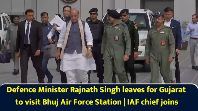 Defence Minister Rajnath Singh leaves for Gujarat to visit Bhuj Air Force Station | IAF chief joins