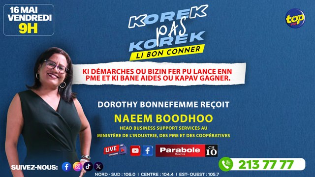 Korek pas korek (Li Bon Conner) Dorothy Bonnefemme reçoit Naeem Boodhoo_0