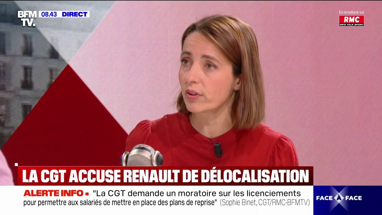 "C'est une honte": Sophie Binet (CGT) réagit à la demande des patrons de Stellantis et de Renault sur l'assouplissement des normes européennes du secteur automobile