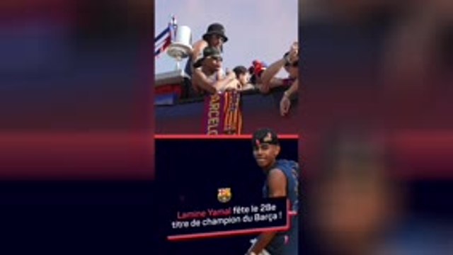 Lamine Yamal fête le titre du Barça