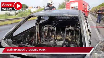 Seyir haindeki otomobil yandı