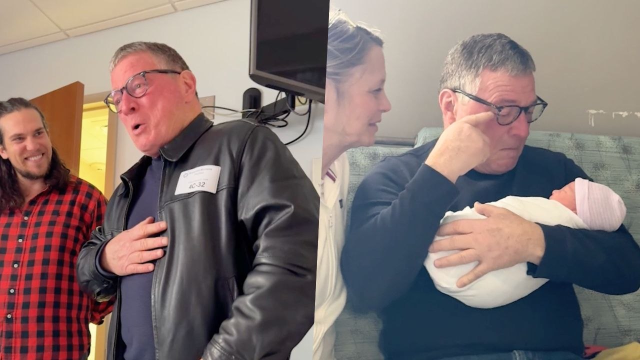 First Time Grandpa Beats Cancer To Meet Grandson Named After Him | Happily TV