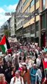 Manifestación en Oslo a favor de Palestina.