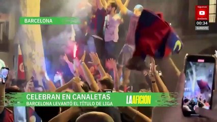 Celebración masiva en la ciudad tras victoria del Barcelona