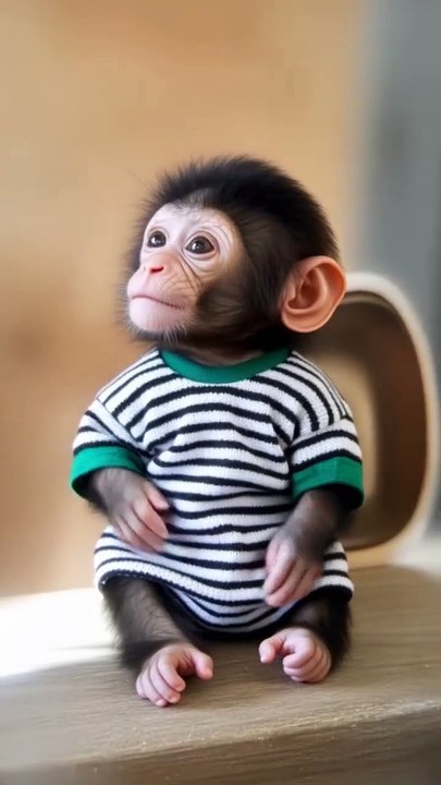 Pure Cuteness! Lovely Baby Monkey’s Adorable Moments in the Wild! ❤️ #Shorts