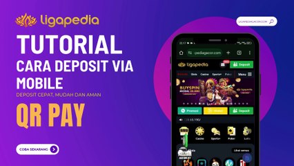 Cara Deposit Via Mobile atau QRIS di Ligapedia.