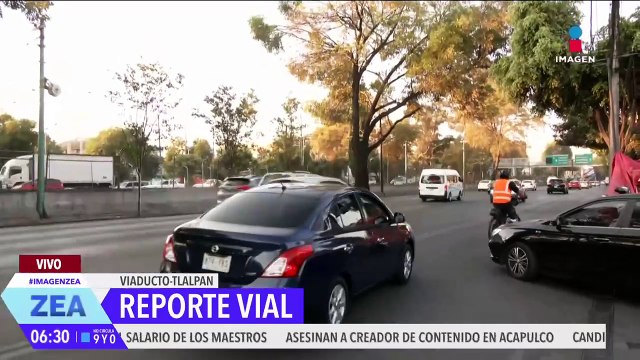 Así el aforo vehicular esta mañana en Viaducto Tlalpan, CDMX