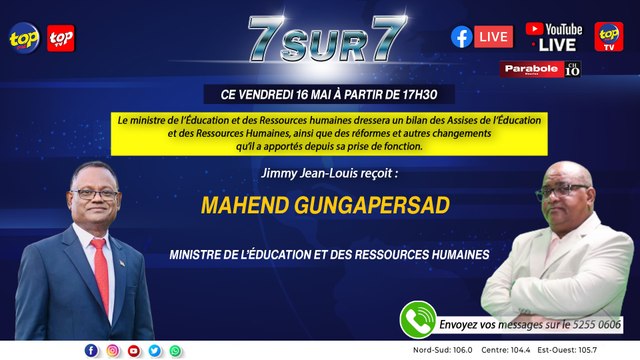 7 sur 7: Jimmy Jean-Louis recoit Mahend Gungapersad Le ministre de l’Éducation