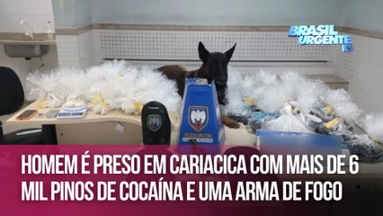 Homem é preso em Cariacica com mais de 6 mil pinos de cocaína e uma arma de fogo