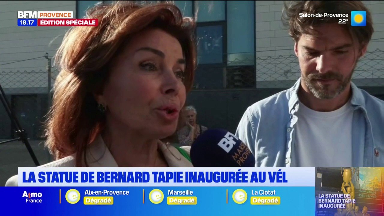 "C'est très émouvant": Dominique Tapie réagit à l'inauguration de la statue de Bernard Tapie