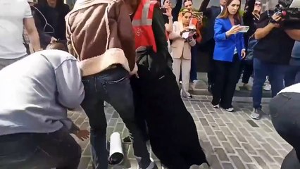 Dolmabahçe'de “Filistin’de soykırımı durdurun” eylemi: 3 kişi gözaltına alındı