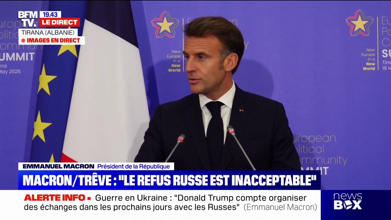 Fausses informations/Russie: "J'ai constaté qu'ils avaient parfois beaucoup d'alliés dans notre pays", déclare Emmanuel Macron