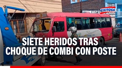 Grave accidente en Arequipa: Combi se estrella con poste y deja siete personas heridas