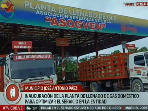 Apure | Inauguran planta de llenado de gas doméstico para el beneficio de 16 mil familias
