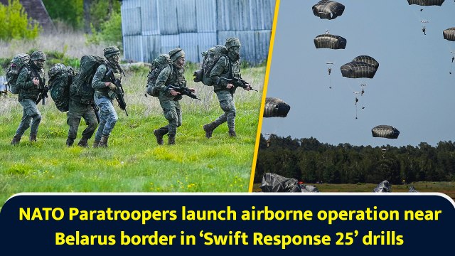 NATO Paratroopers launch airborne operation near Belarus border in ‘Swift Response 25’ drills