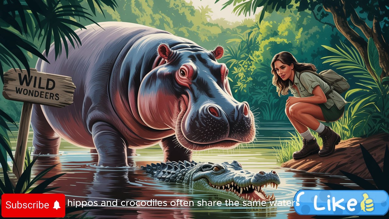 "Crocodile Attacks Hippo in Brutal Jungle Battle | Real Wildlife Encounter | Wild Wonders"