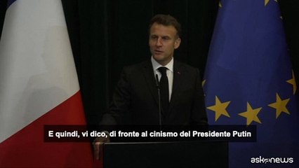 Ucraina, Macron: sono sicuro che Trump reagirà a cinismo di Putin