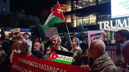 ‘Haddini aşma firavunlaşma’ Trump Towers önünde Gazze eylemi
