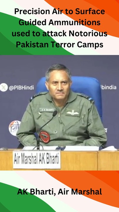 Precision Air to Surface Guided Ammunitions used to attack Notorious Pakistan Terror Camps -  AK Bharti,  Air Marshal