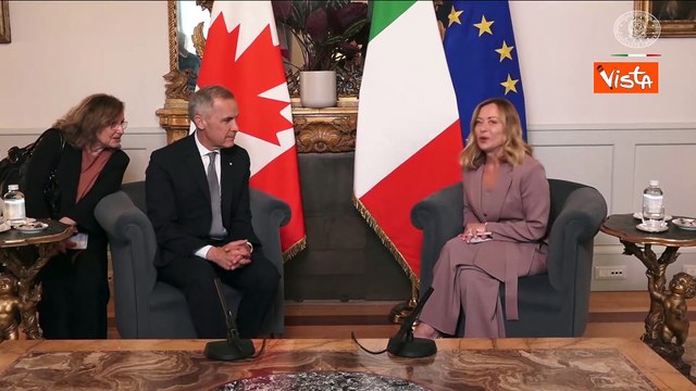 Meloni riceve il Primo Ministro del Canada Mark Carney a Palazzo Chigi