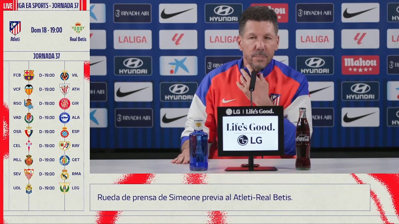 Simeone, rueda de prensa completa previa al Atlético de Madrid vs. Real Betis