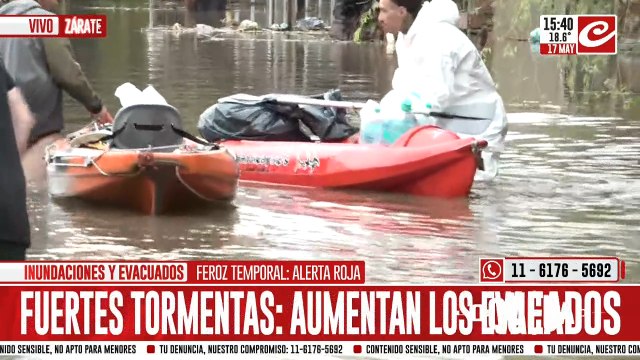 Dramático temporal: periodista de Crónica se quiebra ante la dificil situacion de los inundados