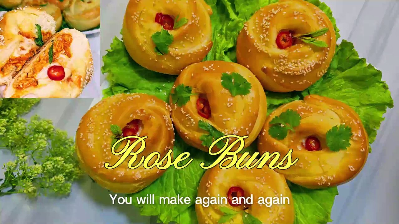 Chicken Rose Buns || Chicken Buns || Rose Shaped Buns || Bread Buns