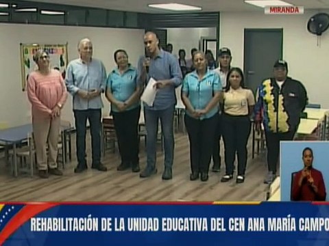 Min. Héctor Rodríguez entrega totalmente rehabilitada la Unidad Educativa del CEN Ana María Campos