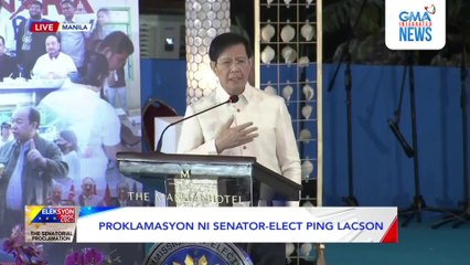 Opisyal nang naiproklama bilang senador si Senator-elect Ping Lacson | Eleksyon 2025