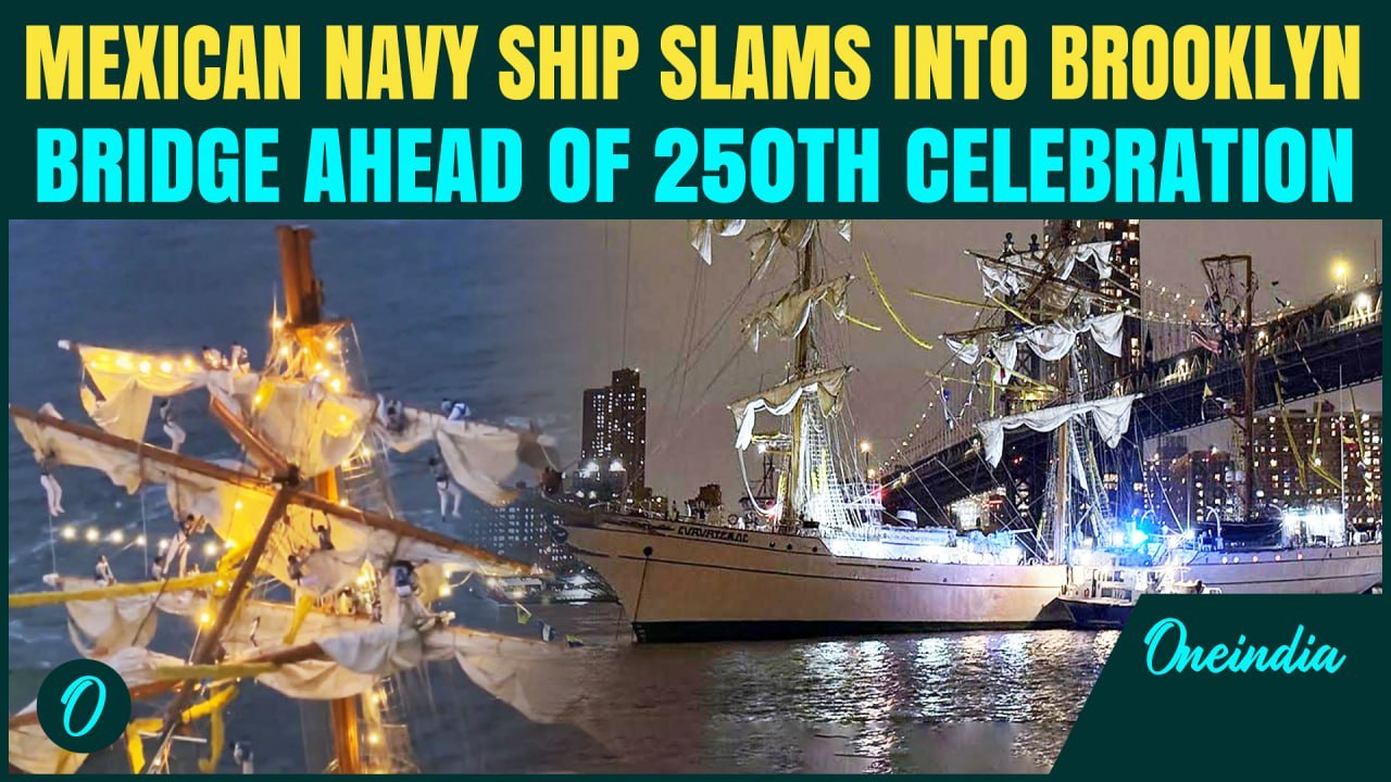 VIDEO: Mexican Navy Ship Crashes Into Brooklyn Bridge During NY Goodwill Visit | New York | U.S