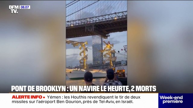 Nous avons vu le haut du bateau se briser : un voilier heurte le pont de Brooklyn faisant au moins deux morts et une dizaine de blessés