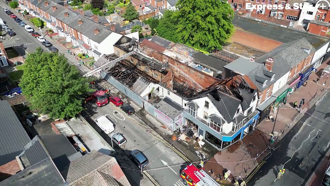 Scenes from the fire off Anderson Road, Smethwick.