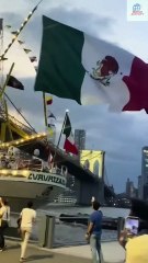 mexican ship hits brooklyn bridge #trend #news
